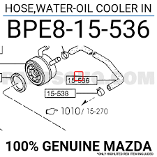 New OEM '94-'97 Mazda Miata Hose, Water-Oil Cooler BPE8-15-536 - Image 2