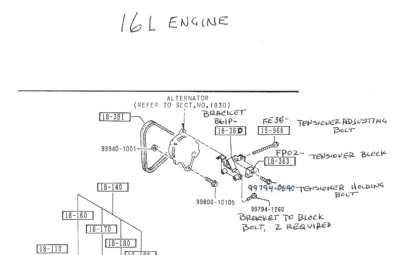 '90 -'93 OEM Mazda Miata alternator tensioner and bracket hardware - Image 5